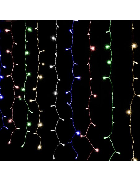 Luz de Cortina Luz Cadena LED Pilas Luces Navidad Exterior Pilas Impermeable IP44 con 8 Modos Exterior y Interior