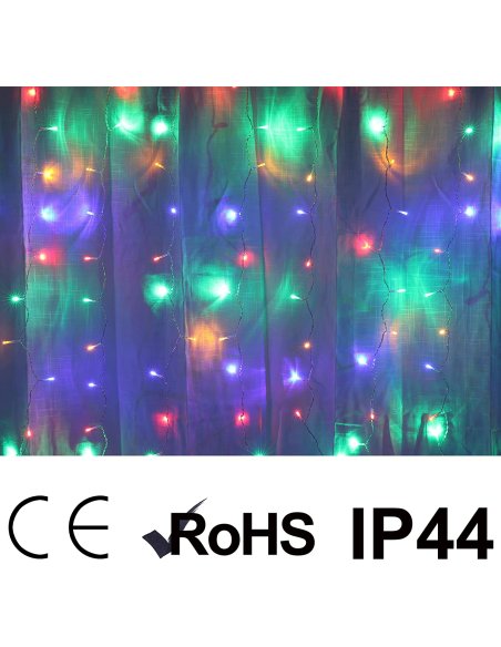 Luz de Cortina Luz Cadena LED Pilas Luces Navidad Exterior Pilas Impermeable IP44 con 8 Modos Exterior y Interior