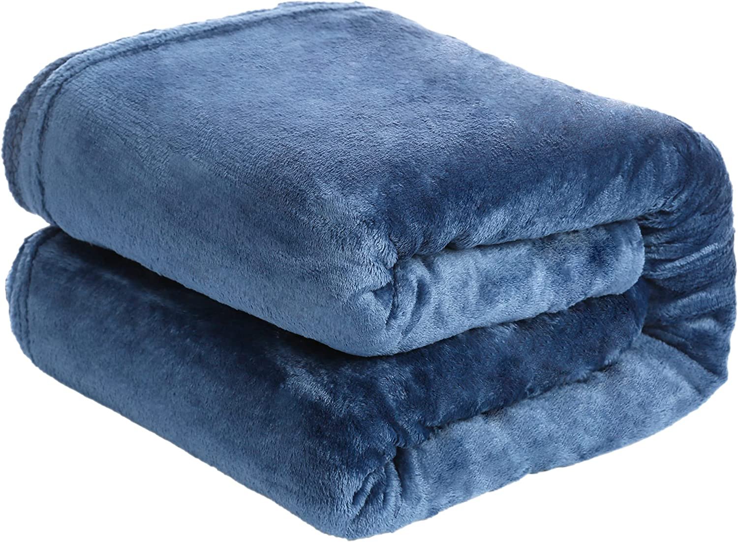 Manta polar azul para sofá y cama, grande y tacto suave. – Oma Home