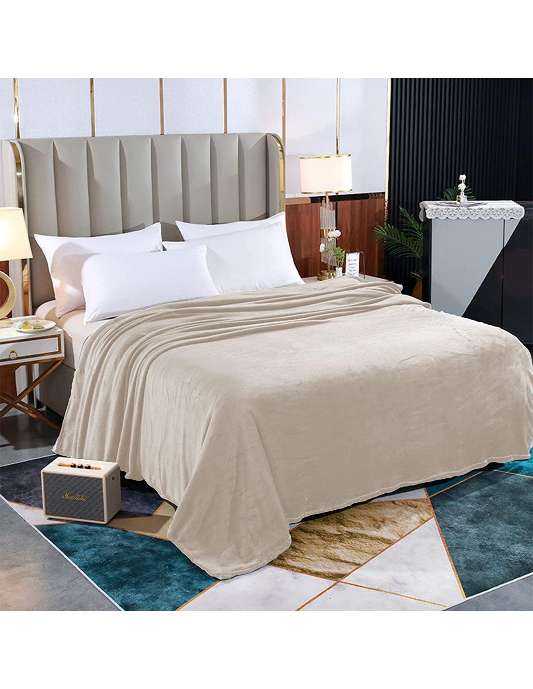 Mantas de cama para cama individual, manta de tamaño individual, perfecta  para cama de capas, sofá o sofá, manta blanca (90 x 68 pulgadas), manta  100%