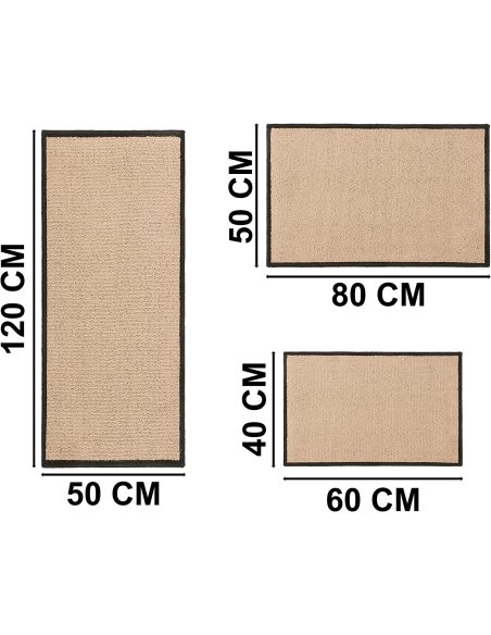 Felpudo de Entrada Alfombra Absorbente Antideslizante Lavables Interior y Exterior Salón, Pasillo, Cocina, Dormitorio