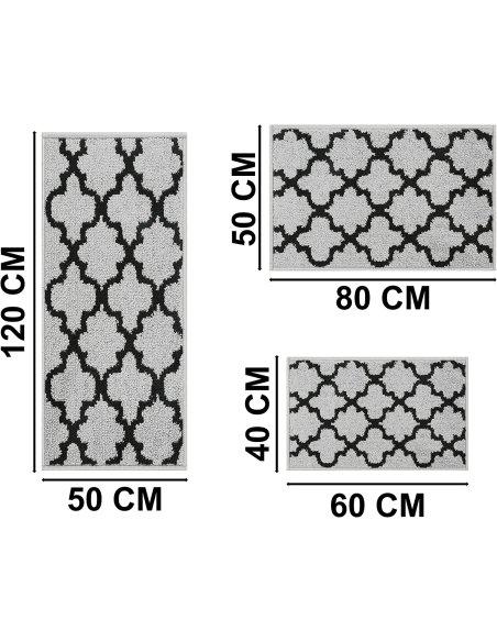Felpudo de Entrada Alfombra Absorbente Antideslizante Lavables Interior y Exterior Salón, Pasillo, Cocina, Dormitorio Celosía