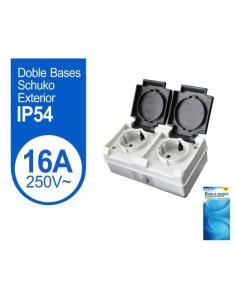 Doble base schuko exterior...