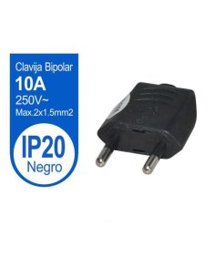 Clavija bipolar recta negra