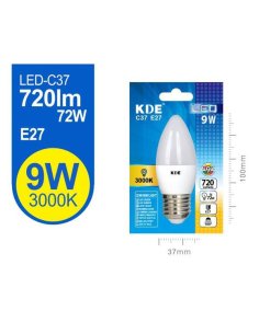 Led vela C37 9W E27 luz calida