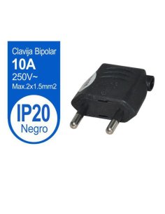 Clavija bipolar lateral negra