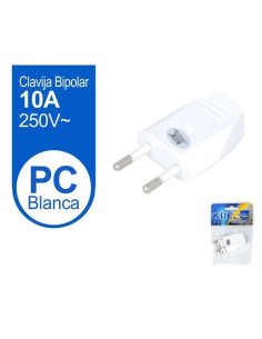 Clavija bipolar blanca