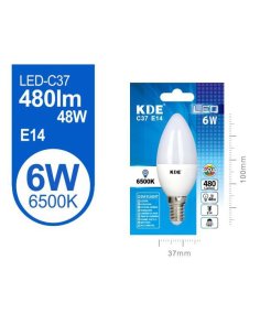 Led vela C37 6W E14 luz fría