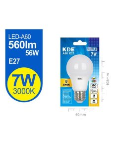 Led estándar A60 7W E27 luz...