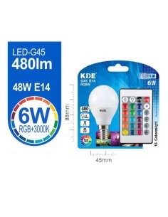 Led esferica G45 6W E14 TGB...