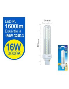 Led PL 16W G24D-3 luz cálida