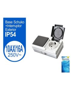 Schuko + interruptor gris y...