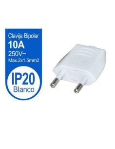 Clavija bipolar recta blanca