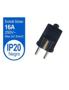 Enchufe schuko negro IP20