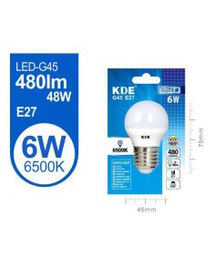 Led esférica G45 6W E27 luz...