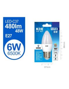 Led vela C37 6W E27 luz fría