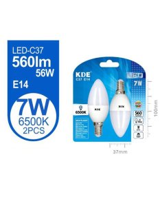 Led vela C37 7W E14 luz...