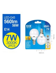 Led esferica G45 7W E14 luz...