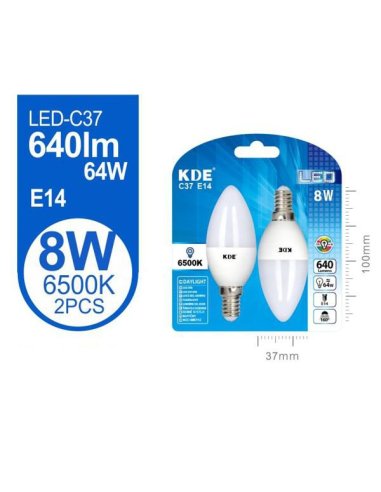 Bombilla LED Vela E14 8 W