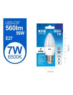 Led vela C37 7W E27 luz fria