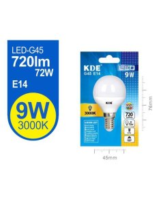 Led esferica G45 9W E14 luz...
