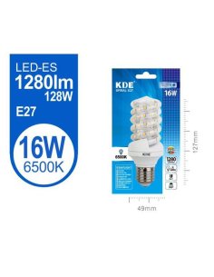 Led espiral 16W E27 luz fria