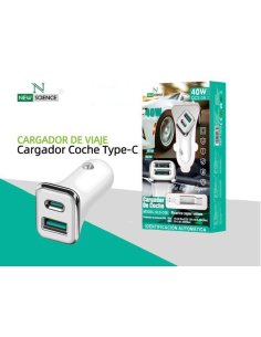 Cargador Coche TYPE-C 2 Usb