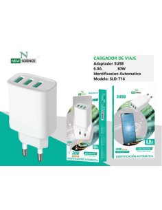 Adaptador 3usb 30w SLD-T16