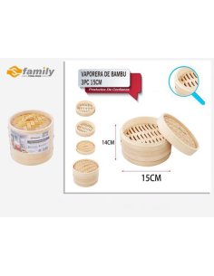 Vaporera de bambu 3pc 2