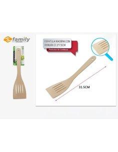 Espatula Madera Con Ranura...