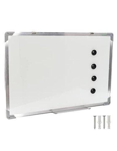 Pizarra Blanca Magnética con Marco de Aluminio y Bandeja para Rotuladores - 60x90 cm