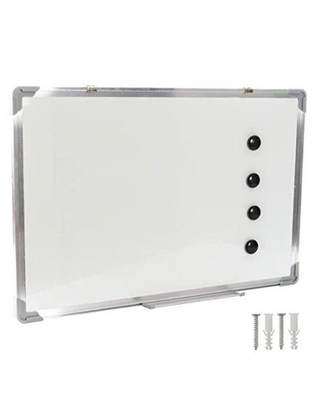 Pizarra Blanca Magnética con Marco de Aluminio y Bandeja para Rotuladores - 60x90 cm