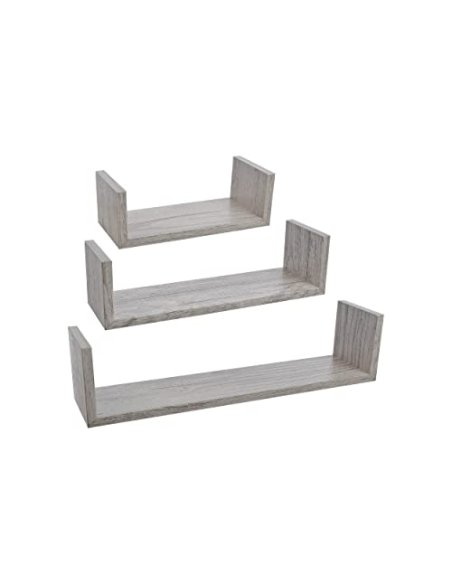 Juego de 3 Estantes, Baldas Flotantes, Estanteria Flotantes de Pared, Montaje Oculto, Juego de Baldas para Libros y Objetos