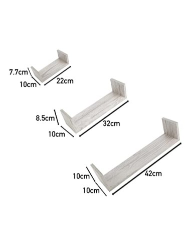 Juego de 3 Estantes, Baldas...