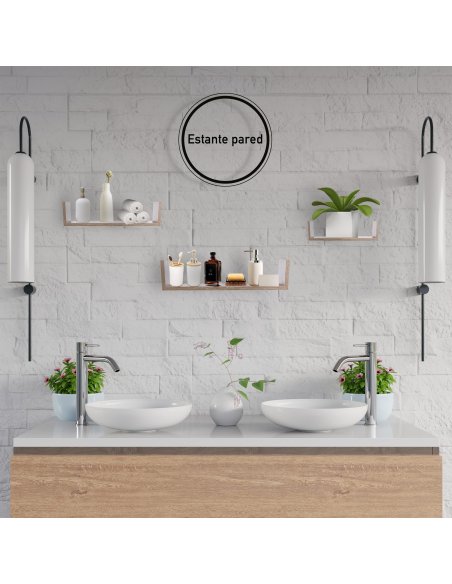 Juego de 3 Estantes, Baldas Flotantes, Estanteria Flotantes de Pared, Montaje Oculto, Juego de Baldas para Libros y Objetos