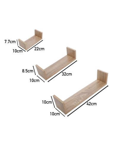 Juego de 3 Estantes, Baldas...
