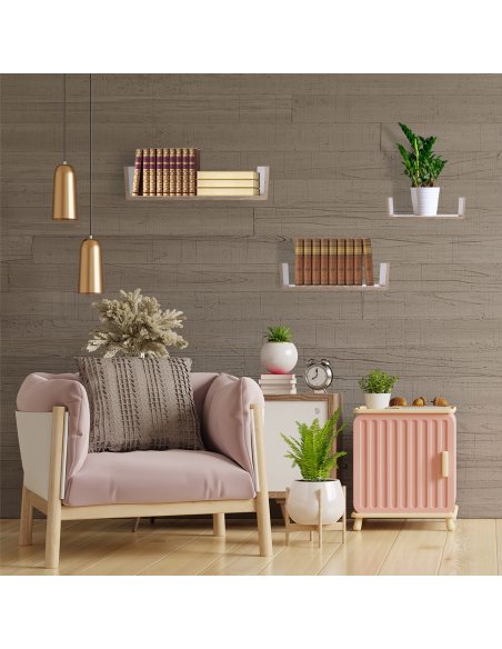 Juego de 3 Estantes, Baldas Flotantes, Estanteria Flotantes de Pared, Montaje Oculto, Juego de Baldas para Libros y Objetos