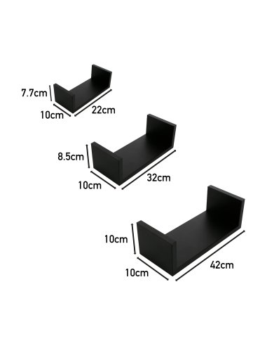 Juego de 3 Estantes, Baldas...