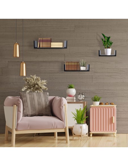 Juego de 3 Estantes, Baldas Flotantes, Estanteria Flotantes de Pared, Montaje Oculto, Juego de Baldas para Libros y Objetos