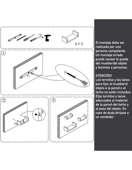 Juego de 3 Estantes, Baldas Flotantes, Estanteria Flotantes de Pared, Montaje Oculto, Juego de Baldas para Libros y Objetos