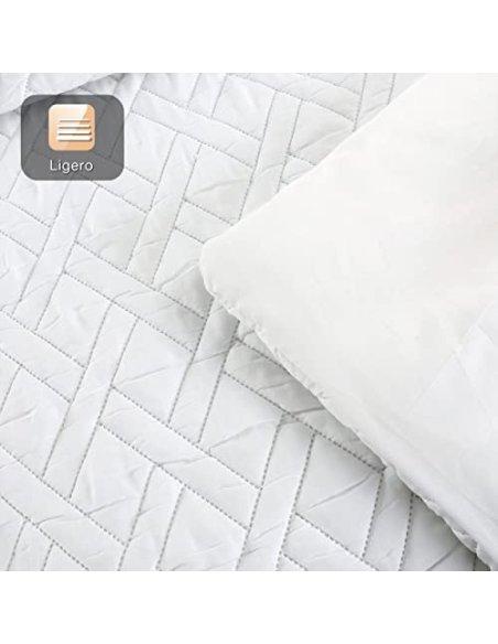 H HANSEL HOME Edredón Nórdico Microfibra de 400 gr/m² con 1 Funda Almohada, para Cama 100/105cm, Ligero, Suave, Transpirable 