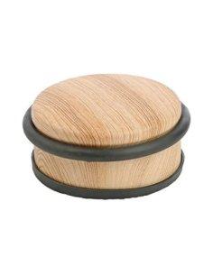 Tope Puerta Metal, Retenedor de Puerta con Anillos de Goma, Stop Puerta, Cuña Metal para Fijar al Suelo, Color Beige, Goma Ne