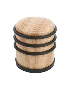 Tope Puerta Metal, Retenedor de Puerta con Anillos de Goma, Stop Puerta, Cuña Metal para Fijar al Suelo, Color Beige, Goma Ne