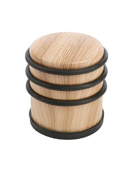 Tope Puerta Metal, Retenedor de Puerta con Anillos de Goma, Stop Puerta, Cuña Metal para Fijar al Suelo, Color Beige, Goma Ne