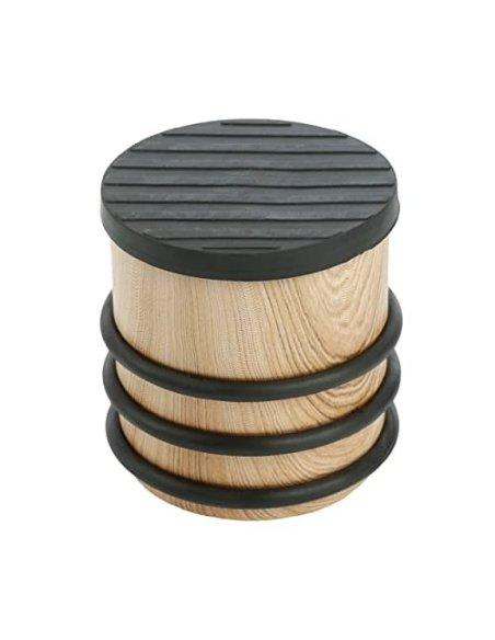 Tope Puerta Metal, Retenedor de Puerta con Anillos de Goma, Stop Puerta, Cuña Metal para Fijar al Suelo, Color Beige, Goma Ne