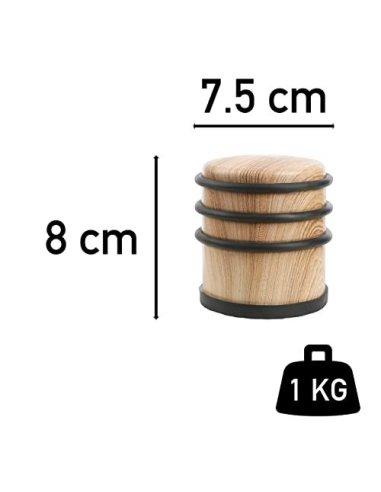 Tope Puerta Metal, Retenedor de Puerta con Anillos de Goma, Stop Puerta, Cuña Metal para Fijar al Suelo, Color Beige, Goma Ne