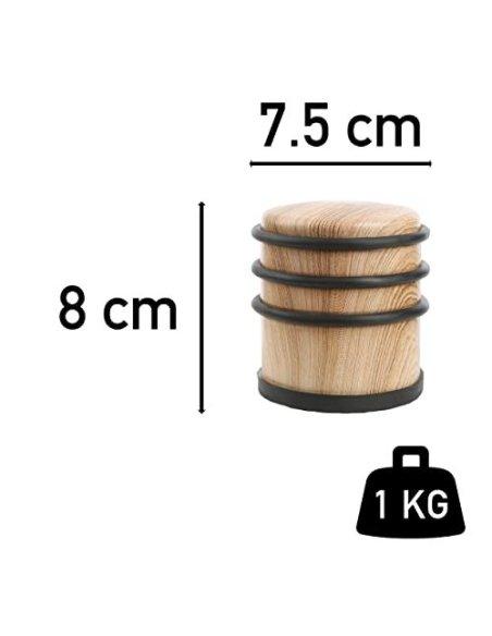 Tope Puerta Metal, Retenedor de Puerta con Anillos de Goma, Stop Puerta, Cuña Metal para Fijar al Suelo, Color Beige, Goma Ne