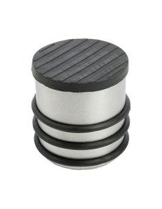 Tope Puerta Metal, Retenedor de Puerta con Anillos de Goma, Stop Puerta, Cuña Metal para Fijar al Suelo, Plateado, Goma Negra 2