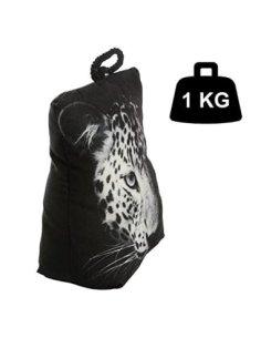 Tope de Puerta Decorativo Tope Puerta de Tela Arena Sujeta Puertas Suelo Tope para Ventanas y Puertas - Leopardo 2