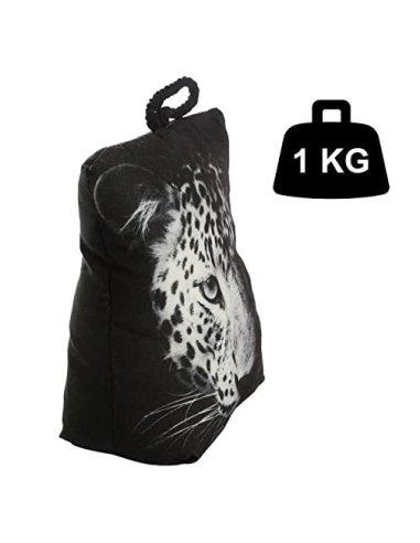 Tope de Puerta Decorativo Tope Puerta de Tela Arena Sujeta Puertas Suelo Tope para Ventanas y Puertas - Leopardo